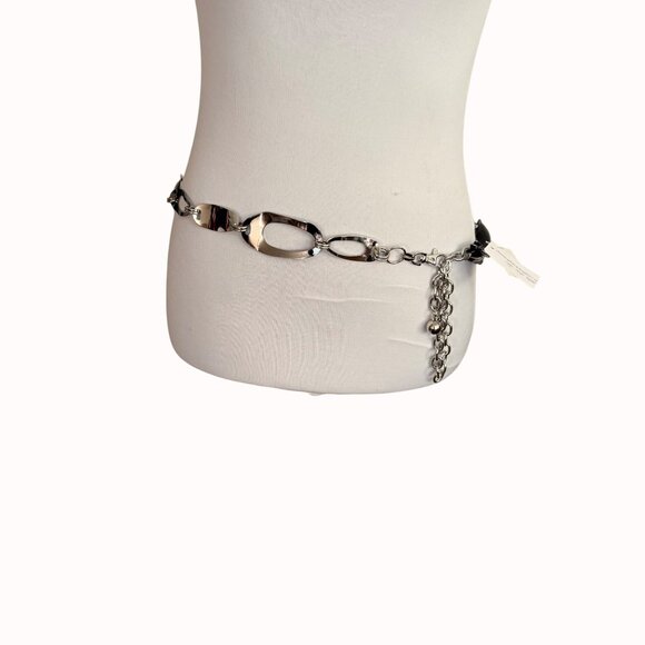Cj Banks Link Chain Belt Silver Tone Size 2X/3X Edgy Statement Waist Accessory - Picture 14 of 15